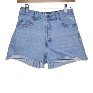PICK 3 FOR $20 H&M Light Wash Blue Cut Off Denim High Rise Distress Shorts Sz 4